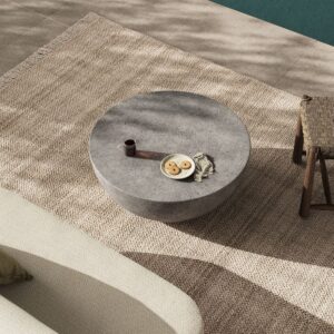 Runder Couchtisch aus Beton für Innen und Außenbereich