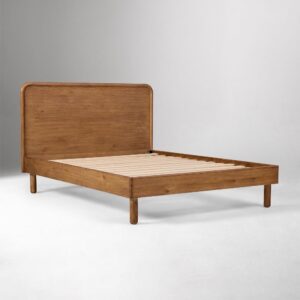 Bettgestell aus Holz mit Lattenrost und stabilen Stützbeinen