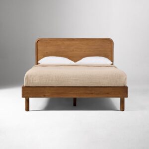 Bettgestell aus Holz mit Lattenrost und stabilen Stützbeinen