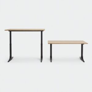 Schreibtisch mit Höhenverstellung Metallrahmen Holz oder Laminatplatte