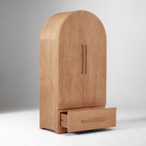 Schrank aus Massivholz mit Schublade und verstellbaren Füßen